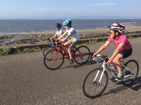 Family ride, August 2015 - the junior peloton at Cramond