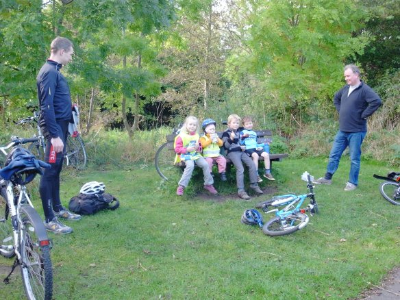 Snack time on family ride, October 2012