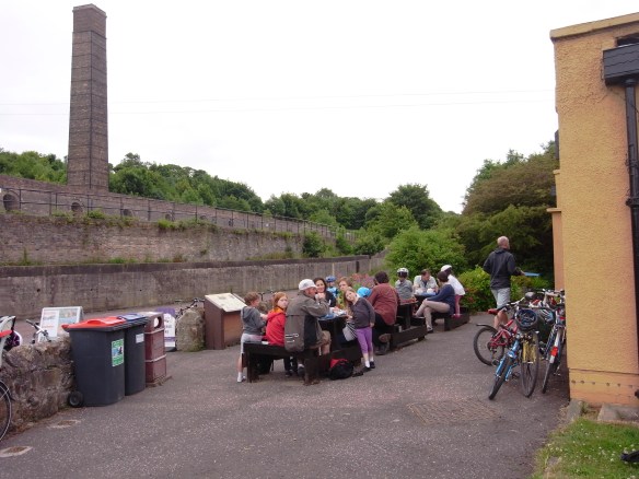 Family ride, June 2013 - tea stop at Prestongrange